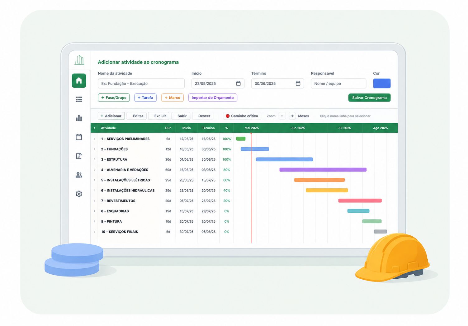 Cronograma Obrize — Gráfico de Gantt